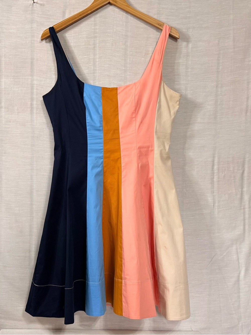 STAUD Wells Mini Dress Land & Sea Colorblock Size 10